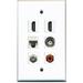 RiteAV - 2 HDMI 1 Port RCA Red 1 Port Coax Cable TV- F-Type 1 Port BNC 1 Port Cat5e Ethernet White Wall Plate