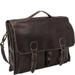 Sharo Soft Leather Laptop Messenger Bag and Brief with Contrast Stitching