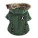 Baywell Dog Down Jacket Hoodie Coat Winter Waterproof Warm Dog Clothes Clothing Thick Padded for Small Medium Large Dogs Green XXL