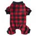 Dog Pajamas Buffalo Plaid Dog Pjs Thermal Dog Onesie Winter Dog Clothes Doggie Pet Coat for Small Medium Dogs