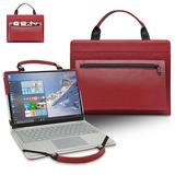 Lenovo ThinkPad X1 Yoga 2nd Laptop Sleeve Leather Laptop Case for Lenovo ThinkPad X1 Yoga 2nd with Accessories Bag Handle (Red)