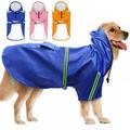 Dog Raincoat Hooded Slicker Poncho Water Proof Clothes Lightweight Rain Jacket for Small Medium Large Dogs and Puppies Blue/Yellow