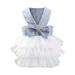 Dog Puppy Princess Dress Doggie Party Gowns One Piece Bowknot Dress Cute Pet Dress Pet Prom Clothes Blue X-Small