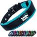 Black Rhino - The Comfort Collar Ultra Soft Neoprene PADDED DOG COLLAR for All Breeds - Heavy Duty Adjustable Reflective Weatherproof (Large Sport Blue/Bl)