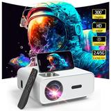 5G WiFi Bluetooth Projector 8500L Native 1080P Projector with 100 Projector Screen 4K and 300 LCD Display Supported Movie Projector Home Theater Projector Compatible with iOS/Android