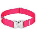 Country Brook PetzÂ® Vibrant 10 Color Selection - Medium Premium Nylon Dog Collar - 1 inch Wide - Hot Pink