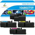 True Image Compatible Toner Cartridge for Xerox 106R02759 Xerox Phaser 6020/6022 WorkCentre 6025/6027 (Black Cyan Magenta Yellow 4-Pack)