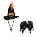 2 Pack Halloween Dog Collar and Hat Dog Halloween Costumes Pet Witch Hat Halloween Cat Collar with Bells Puppy Suit for and Small Dogs Christmas Thanksgiving Outfit