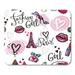 KDAGR Abstract for Girl Teenagers Kiss Lips Patch Badges Paris Eiffel Tower Shoes High Hill Hearts Perfume Mousepad Mouse Pad Mouse Mat 9x10 inch