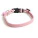 HEVIRGO Kitten Collar Adjustable Buckle Bite-resistant Faux Leather Pet Necklace Cat Collar with Bell Pet Supplies Pink Faux Leath