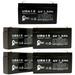 5x Pack - Compatible GE Security Alarm Simon III Battery - Replacement UB613 Universal Sealed Lead Acid Battery (6V 1.3Ah 1300mAh F1 Terminal AGM SLA) - Includes 10 F1 to F2 Terminal Adapters