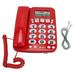 Corded Telephone Desktop Landline Big Button Telephone with Caller ID Display for Home Hotel Office Red