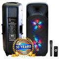 MR DJ LETSPARTY Dual 12 Battery Powered Bluetooth Speaker UHF Wireless Microphone Party Speaker