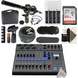 Zoom LiveTrak L-8 Portable Podcast 8-Track Digital Mixer and Multitrack Recorder with Shotgun Microphone Top Accessories