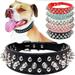 Pet Collar Adjustable Spiked Microfiber Leather Dog Cat Collars for Small Medium Large Pets Like Cats Pitbulls Bulldogs Pugs for Pet Big Family and for Pet Hospital Gift - Red - L