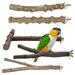 5pcs Parrot Bird Perches Natural Wood Bird Standing Stick Parrot Perch Stand Platform Wooden Exercise Climbing Paw Grinding Toy Birdcage Accessories for Parakeet Parrot Budgie