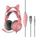 SAYOO Surround Sound Wired Headphones Noise Cancelling LED Lighting Built-In Microphone Over-Ear Earphones