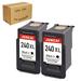 JUNCAI Refilled Ink Cartridge Replacement for Canon PG 240XL 240 XL Used for Canon PIXMAMG3620 MX472 MX452 MG3220 MG3520 MG2220 MX392 MX522 MG2120 (2 Black)