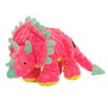 goDog Dinos Frills Squeaky Plush Dog Toy Chew Guard Technology Pink Large