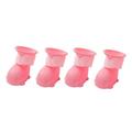 Dog Rain Boots Waterproof 4PCS Dog Anti-Slip Shoes Adjustable Straps Outdoor Booties Wear-Resisting Rubber Sole Rugged Light Weight
