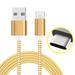 USB Type C Cable Nylon Braided Long Cord Micro USB Type C Data Sync Cable (3 Feet/ 1 Meter) - Golden