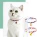 Shulemin Pet Collar Flower Pattern Dress-up Mild to Skin Breakaway Pet Cats Dogs Collars with Bell for Taking Photo