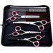 Stainless Steel Safety Round Tip 6 In 1 Dog Grooming Scissors Heavy Duty Titanium Coated Pet Grooming Scissor for Dogs Cats and Other Animals