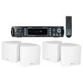 Rockville 1000 Watt Home Theater Bluetooth Receiver+(4) 3.5 White Cube Speakers