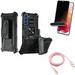 Case Belt Clip & Privacy Screen Protector & 6ft USB-C Cable for Samsung Galaxy S22 (6.1 ) - Holster Swivel & TPU Film Fingerprint Works & Pink Charger Cord Accessory Bundle