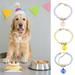 Cheers.US Adjustable Pet Collar with Bell Decorative Smooth Buckle Closure Dog Collars Fashion Wear-resistant for Party Valentines Day Birthday Wedding