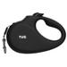 TUG 360Â° Tangle-Free Retractable Dog Leash for up to 33 lb Dogs; 16 ft Strong Nylon Tape/Ribbon (Small Black)