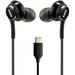 OEM AKG Earbuds Stereo Headphones for OnePlus 9 - Designed by AKG - with Microphone and Volume Buttons (Black)