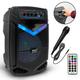 Pyle 8â€™â€™ Bluetooth Portable PA Speaker - Portable PA & Karaoke Party Audio Speaker with Built-in Rechargeable Battery Flashing Party Lights MP3/USB/ /FM Radio (400 Watt MAX)