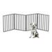 Pet Gate â€“ Dog Gate for Doorways Stairs or Rooms â€“ 24-inch Freestanding Folding Accordion Style Wooden Indoor Dog Fence by PETMAKER (Gray)