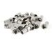 Unique Bargains 20 Pcs Alloy F Type Male Coupler Coaxial Cable RF Connectors Adapter Silver Tone