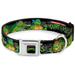 Nickelodeon Pet Collar Dog Collar Metal Seatbelt Buckle Ninja Turtles Group Pose In Sewer TMNT Logo 20 to 31 Inches 1.5 Inch Wide