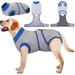 Kuoser Dog Surgical Recovery Suit Dogs Cat Onesie after Surgery Grey L