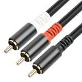 BetterZ Audio Cable Professional Double-shielded Gold-plated RCA Male to 2 RCA Male Stereo Audio Extension Cable for Amplifier