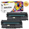 Toner Bank Compatible for HP 49A LaserJet Toner Cartridge Black Q5949A 1160 1160LE 1320 1320N 1320TN 1320NW 3390 3392 Printer Ink 2-Pack Replacement for HP 53A Q7553A Toner Cartridge Black