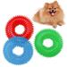 Walbest Dog Squeaky Toys Non Toxic Dog Thorn Circle Ring Squeak Chew Toss Fetch Toys for Dogs TPR Rubber Puppy Toys Spikey Dog Chew Toys for Small Medium and Large Dogs Blue 1Pc