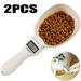 1/2Pieces Pet Food Scale Dog Cat Feeding Bowl Measuring Spoon Digital Display Measuring Tool Pet Spoon