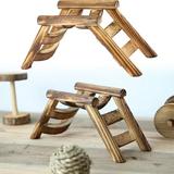 Pet Enjoy Hamster Wooden Ladder Bridge Rabbit Climb Toy for Small Animal Habitat Play Chew Exercise Toy Wooden Habitat Decor