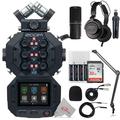 Zoom H8 8-Input / 12-Track Digital Recorder with Podcast Accessory Bundle