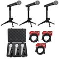 Samson R21 (3) Dynamic Vocal Cardioid Microphones+Mic Stands+Clips+Case+Cables