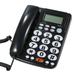 Suzicca Desktop Wired Landline Telephone with Large Buttons Hands-free Calls Adjustable Screen Brightness Black( Telephone Line)