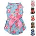 Shulemin Pet Skirt Floral Pattern Breathable Bowknot Summer Small Floral Princess Dog Dress for Outdoor Pink L
