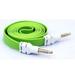 Green Flat Aux Cable Car Stereo Wire Audio Speaker Cord 3.5mm Aux-in Adapter Auxiliary [Tangle Free] PWP for Samsung Galaxy S5 Active Mini Sport (SM-G860P) S6 Active S906L S7 Active Sol Tab 2 10.1