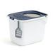 IRIS USA Top Entry Cat Litter Box with Litter Catching Grated Lid & Scoop White/Navy Blue