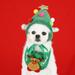 Keluoda ChristmasThemed Antler Hat Christmas Tree Hat and Santa Claus Elk Reindeer Saliva Towel Bandana Bib Suitable for Cats Dogs and Pets 2 Pcs