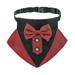 Pet Dog Cat Bandana Triangle Bibs Scarf with Bow Tie Tuxedo Wedding Dog Bandana Collar Dog Collar Adjustable Dog Bowtie Collar Bandana for Small Medium Large Dog Pet Dark Red S